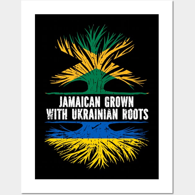 Jamaican Grown with Ukrainian Roots Flag Wall Art by silvercoin